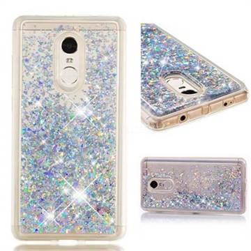 Dynamic Liquid Glitter Quicksand Sequins TPU Phone Case for Xiaomi Redmi Note 4 Red Mi Note4 - Silver