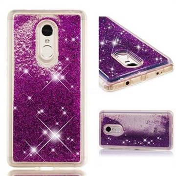 Dynamic Liquid Glitter Quicksand Sequins TPU Phone Case for Xiaomi Redmi Note 4 Red Mi Note4 - Purple