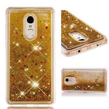 Dynamic Liquid Glitter Quicksand Sequins TPU Phone Case for Xiaomi Redmi Note 4 Red Mi Note4 - Golden