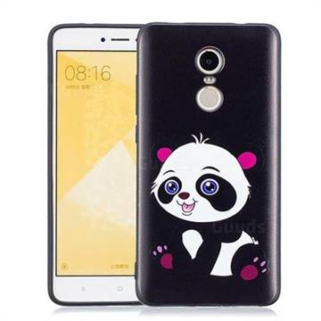 Cute Pink Panda 3D Embossed Relief Black Soft Phone Back Cover for Xiaomi Redmi Note 4 Red Mi Note4