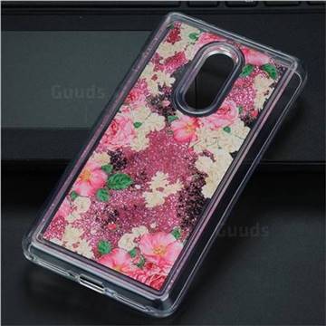 Rose Flower Glassy Glitter Quicksand Dynamic Liquid Soft Phone Case for Xiaomi Redmi Note 4 Red Mi Note4