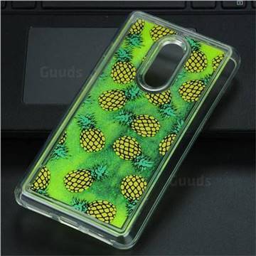 Pineapple Glassy Glitter Quicksand Dynamic Liquid Soft Phone Case for Xiaomi Redmi Note 4 Red Mi Note4