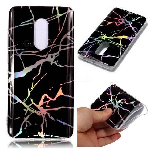 Plating Black Marble Pattern Bright Color Laser Soft TPU Case for Xiaomi Redmi Note 4 Red Mi Note4