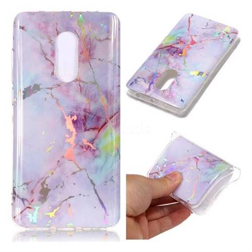 Pink Purple Marble Pattern Bright Color Laser Soft TPU Case for Xiaomi Redmi Note 4 Red Mi Note4