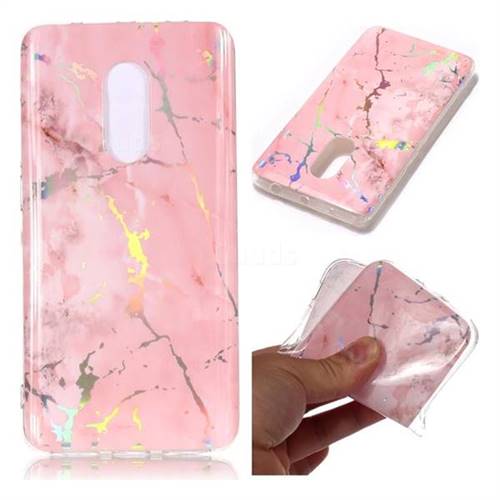 Powder Pink Marble Pattern Bright Color Laser Soft TPU Case for Xiaomi Redmi Note 4 Red Mi Note4