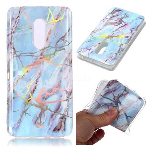 Light Blue Marble Pattern Bright Color Laser Soft TPU Case for Xiaomi Redmi Note 4 Red Mi Note4