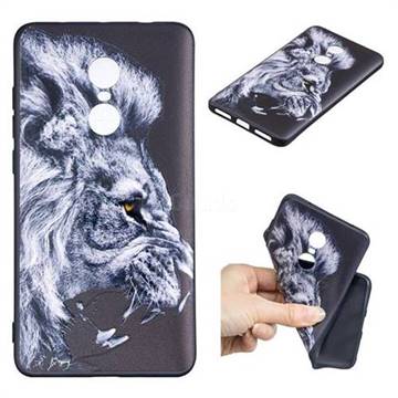 Lion 3D Embossed Relief Black TPU Cell Phone Back Cover for Xiaomi Redmi Note 4 Red Mi Note4