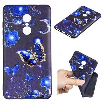 Phnom Penh Butterfly 3D Embossed Relief Black TPU Cell Phone Back Cover for Xiaomi Redmi Note 4 Red Mi Note4