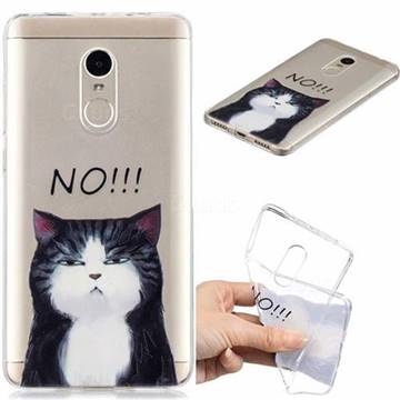 Cat Say No Clear Varnish Soft Phone Back Cover for Xiaomi Redmi Note 4 Red Mi Note4