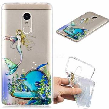 Mermaid Clear Varnish Soft Phone Back Cover for Xiaomi Redmi Note 4 Red Mi Note4