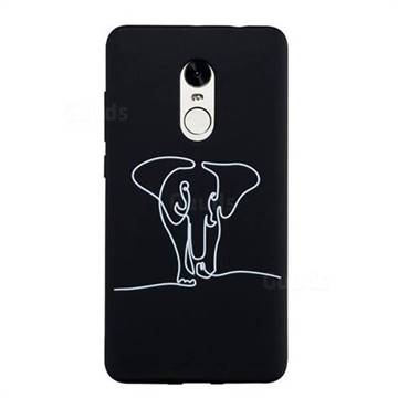 Elephant Stick Figure Matte Black TPU Phone Cover for Xiaomi Redmi Note 4 Red Mi Note4