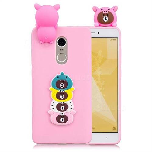 Expression Bear Soft 3D Climbing Doll Soft Case for Xiaomi Redmi Note 4 Red Mi Note4