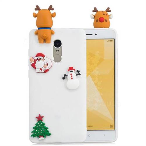 White Elk Christmas Xmax Soft 3D Silicone Case for Xiaomi Redmi Note 4 Red Mi Note4