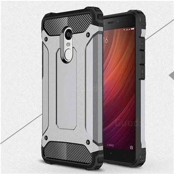 King Kong Armor Premium Shockproof Dual Layer Rugged Hard Cover for Xiaomi Redmi Note 4 Red Mi Note4 - Silver Grey