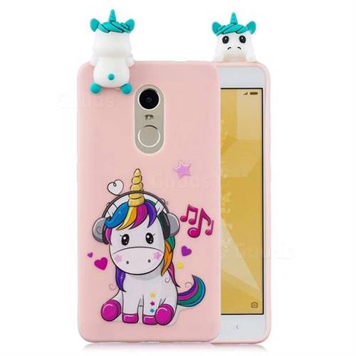 Music Unicorn Soft 3D Climbing Doll Soft Case for Xiaomi Redmi Note 4 Red Mi Note4