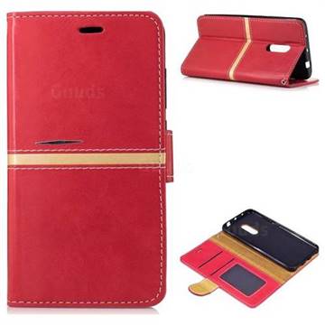 Luxury Elegant PU Leather Wallet Case for Xiaomi Redmi Note 4 Red Mi Note4 - Red
