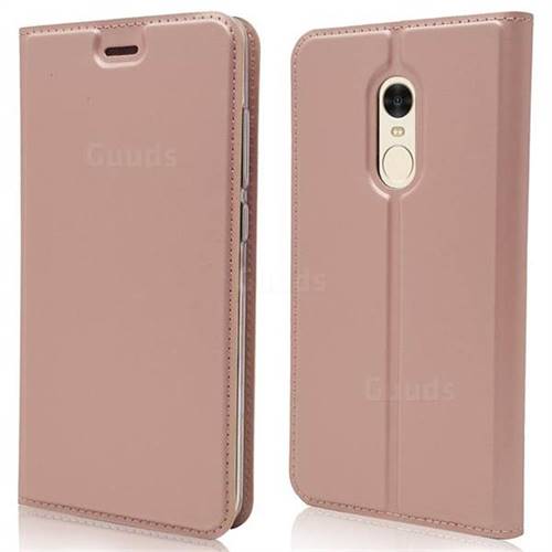 Ultra Slim Card Magnetic Automatic Suction Leather Wallet Case for Xiaomi Redmi Note 4 Red Mi Note4 - Rose Gold