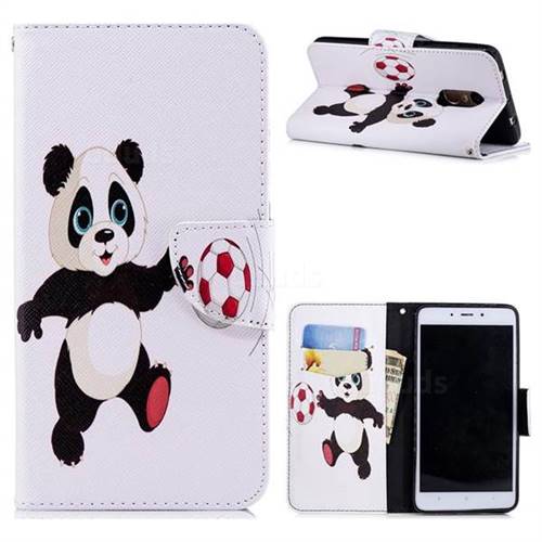 Football Panda Leather Wallet Case for Xiaomi Redmi Note 4 Red Mi Note4