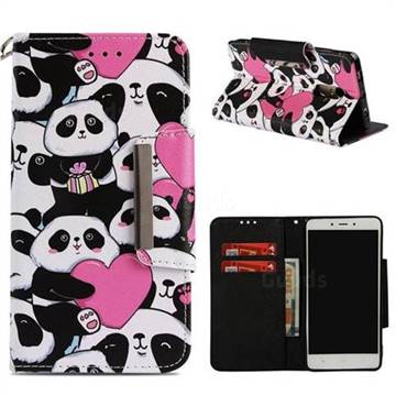 Heart Panda Big Metal Buckle PU Leather Wallet Phone Case for Xiaomi Redmi Note 4 Red Mi Note4