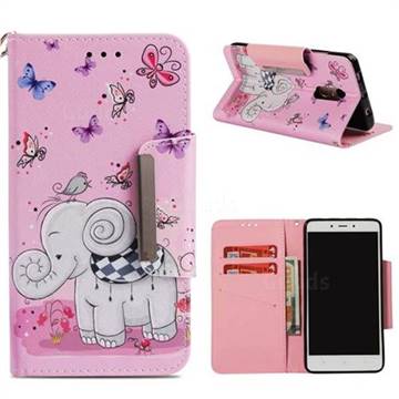 Butterfly Jumbo Big Metal Buckle PU Leather Wallet Phone Case for Xiaomi Redmi Note 4 Red Mi Note4