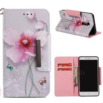Pearl Flower Big Metal Buckle PU Leather Wallet Phone Case for Xiaomi Redmi Note 4 Red Mi Note4