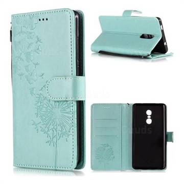 Intricate Embossing Dandelion Butterfly Leather Wallet Case for Xiaomi Redmi Note 4 Red Mi Note4 - Green