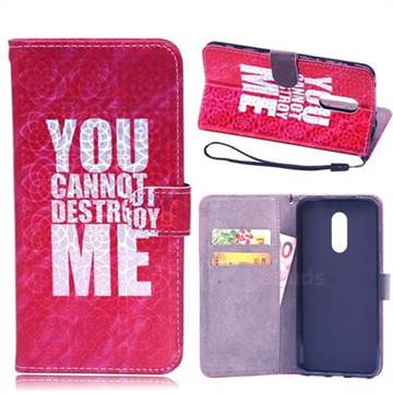 YOU CANNOT DESTORY ME Laser Light PU Leather Wallet Case for Xiaomi Redmi Note 4 Red Mi Note4