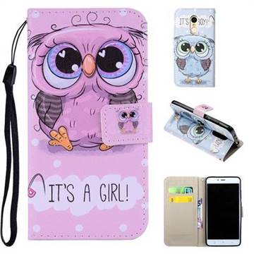 Lovely Owl PU Leather Wallet Phone Case Cover for Xiaomi Redmi Note 4 Red Mi Note4