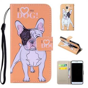 Love Dog PU Leather Wallet Phone Case Cover for Xiaomi Redmi Note 4 Red Mi Note4