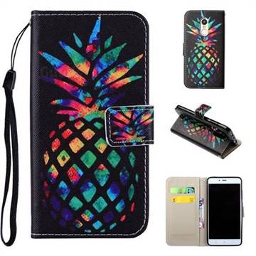 Colorful Pineapple PU Leather Wallet Phone Case Cover for Xiaomi Redmi Note 4 Red Mi Note4