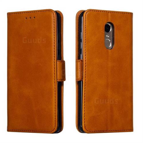 Retro Classic Calf Pattern Leather Wallet Phone Case for Xiaomi Redmi Note 4 Red Mi Note4 - Yellow