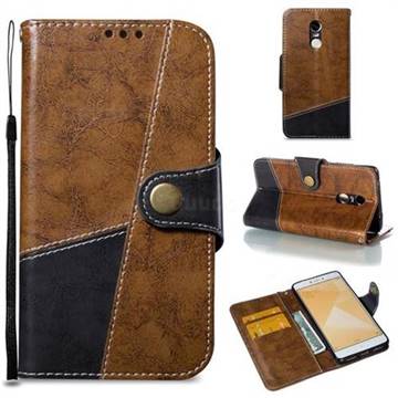 Retro Magnetic Stitching Wallet Flip Cover for Xiaomi Redmi Note 4 Red Mi Note4 - Brown