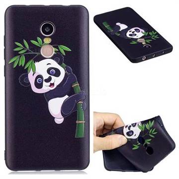 Bamboo Panda 3D Embossed Relief Black Soft Back Cover for Xiaomi Redmi Note 4X