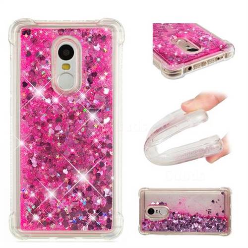 Dynamic Liquid Glitter Sand Quicksand TPU Case for Xiaomi Redmi Note 4X - Pink Love Heart