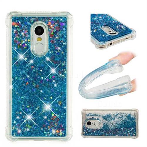 Dynamic Liquid Glitter Sand Quicksand TPU Case for Xiaomi Redmi Note 4X - Blue Love Heart