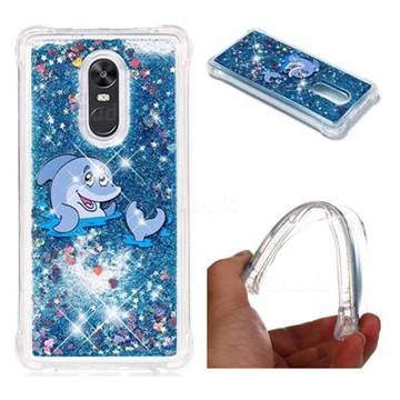 Happy Dolphin Dynamic Liquid Glitter Sand Quicksand Star TPU Case for Xiaomi Redmi Note 4X
