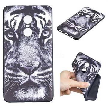 White Tiger 3D Embossed Relief Black TPU Cell Phone Back Cover for Xiaomi Redmi Note 4X