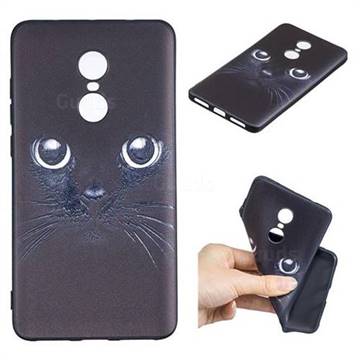 Bearded Feline 3D Embossed Relief Black TPU Cell Phone Back Cover for Xiaomi Redmi Note 4X