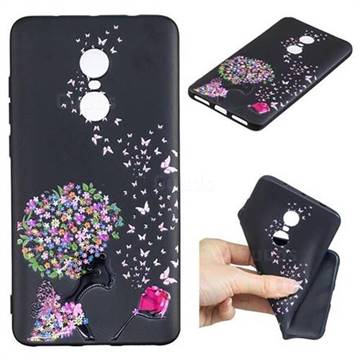Corolla Girl 3D Embossed Relief Black TPU Cell Phone Back Cover for Xiaomi Redmi Note 4X