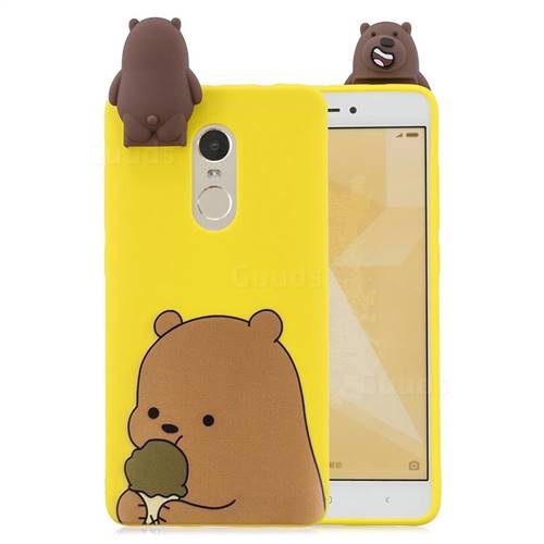 Brown Bear Soft 3D Climbing Doll Stand Soft Case for Xiaomi Redmi Note 4X