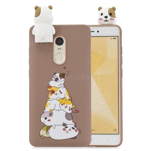 Hamster Family Soft 3D Climbing Doll Stand Soft Case for Xiaomi Redmi Note 4X