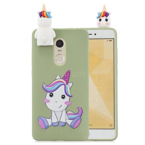 Cute Unicorn Soft 3D Climbing Doll Stand Soft Case for Xiaomi Redmi Note 4X