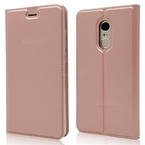 Ultra Slim Card Magnetic Automatic Suction Leather Wallet Case for Xiaomi Redmi Note 4X - Rose Gold