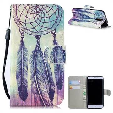 Feather Wind Chimes 3D Painted Leather Wallet Phone Case for Xiaomi Redmi Note 4X