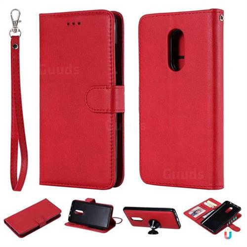 Retro Greek Detachable Magnetic PU Leather Wallet Phone Case for Xiaomi Redmi Note 4X - Red