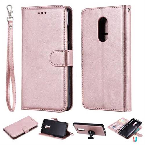 Retro Greek Detachable Magnetic PU Leather Wallet Phone Case for Xiaomi Redmi Note 4X - Rose Gold
