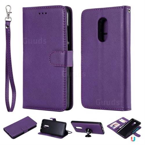 Retro Greek Detachable Magnetic PU Leather Wallet Phone Case for Xiaomi Redmi Note 4X - Purple