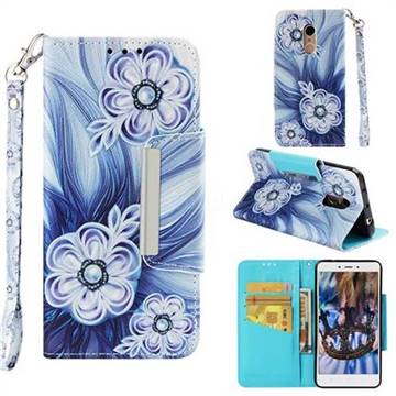 Button Flower Big Metal Buckle PU Leather Wallet Phone Case for Xiaomi Redmi Note 4X