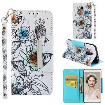 Fotus Flower Big Metal Buckle PU Leather Wallet Phone Case for Xiaomi Redmi Note 4X