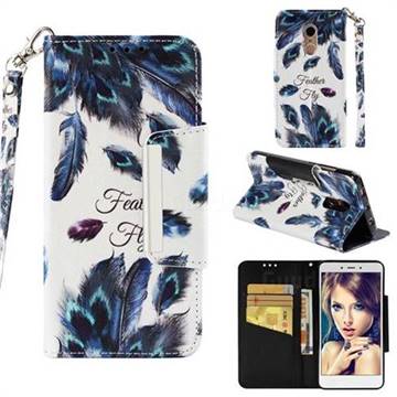 Peacock Feather Big Metal Buckle PU Leather Wallet Phone Case for Xiaomi Redmi Note 4X